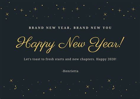 Free Printable Customizable New Year Card Templates Canva