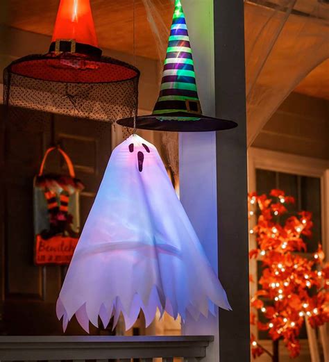Halloween Ghost Hanging Décor With 3d Chasing Lights Wind And Weather