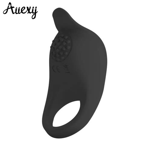 auexy usb rechargeable 7 speed vibrating ring waterproof penis vibrator ring dick silicone cock