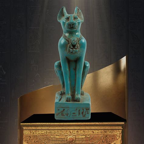 Figurines Egyptian Goddess Bastet Cat Statue Stone Made In Egypt Sculpture Pe
