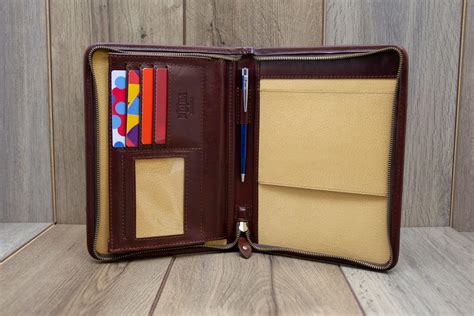 A5 Leather Portfolio Slim Leather Notepad Holder Business Writing