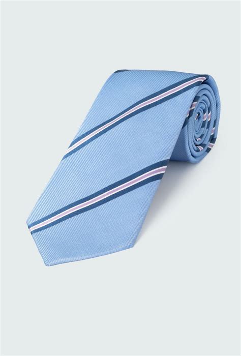 Light Blue With Navy Stripe Tie