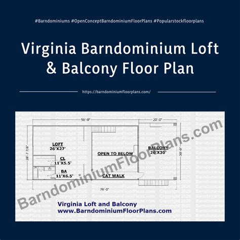 Virginia Barndominium Loft And Balcony Floor Plan In 2021