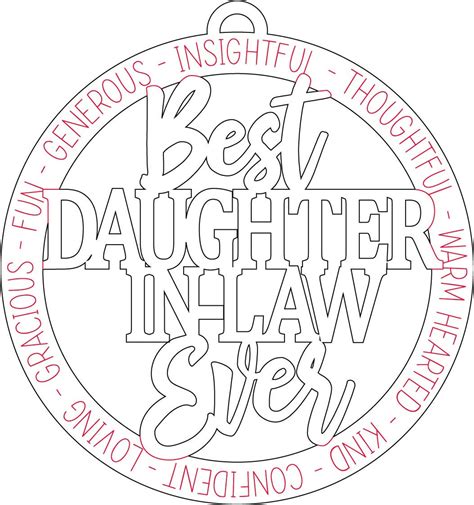 Best Daughter In Law Ever Svg Ornament Svg File Ornament Or Etsy