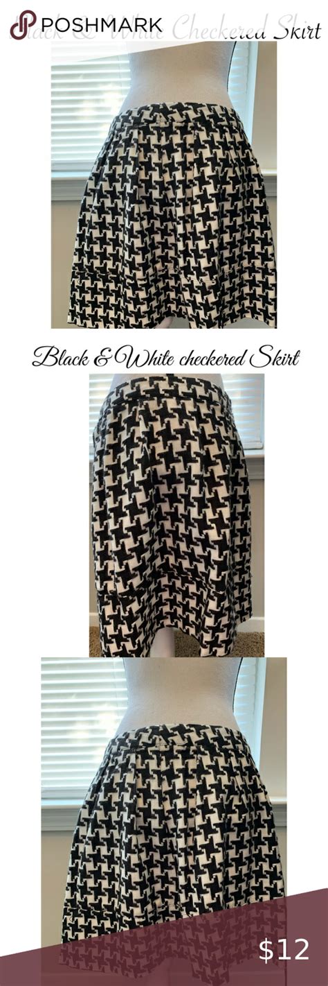 Black And White Checkered Skirt In 2020 Checkered Skirt Skirts Checkered