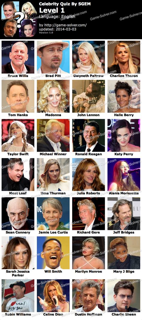 Celebrity Quiz By Sgem Answers 2020 Game Solver