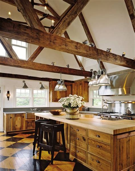 Rustic Ceilings Via Archdigest Designfile Rustic Kitchen Rustic