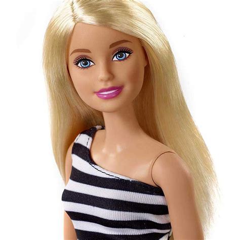 Buy Barbie Glitz Doll Blackwhite Stripe Ruffle Dress Online At Best