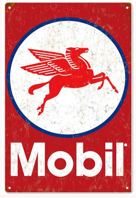 Collectibles Mobil Oil Pegasus Garage Sign Large Wall Petroleum Art