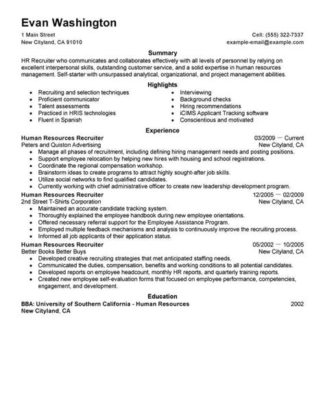 (in north america a resume should not be confused with a cv. Best Recruiting And Employment Resume Example From Professional Resume Writing Service
