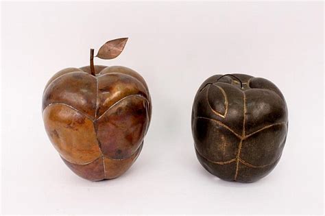 Sold Price Two Metal Fruit Decorative Sculptures Of Apples August 6