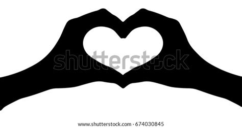 Hands Heart Silhouette Vector Stock Vector Royalty Free 674030845