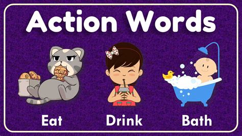 Action Words Verb List For Kids 60 Verbs List Aatoons Kids