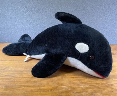 Seaworld Shamu Orca Killer Whale Plush Black White Stuffed Animal Toy