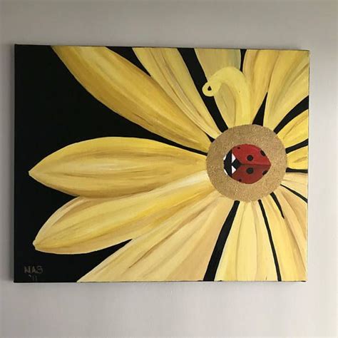 Daisy Flower Painting Etsy Flores Pintadas Margaritas Flores Flores