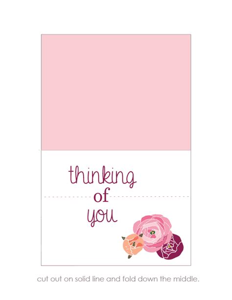 Traditional thank you cards never go out of fashion. "Thinking of you" free printable card - Mod Podge Rocks