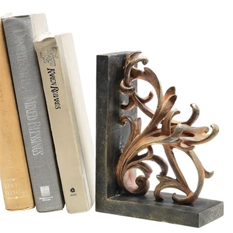 Scroll Bookends Bookends Iron Accents Intricate