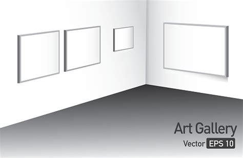 Art Gallery Or Museum Walls With Blank Canvas Stock Illustration