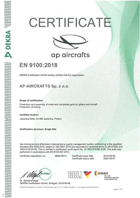 As 9100 Rev D Certificate Ap Aircrafts