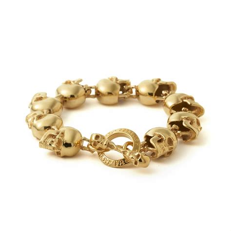 9ct Gold Large Skull Bracelet The Great Frog