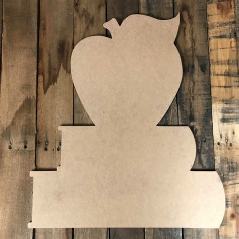 Apple Unfinished Cutout Wooden Shape Paintable Wooden Mdf Diy Craft