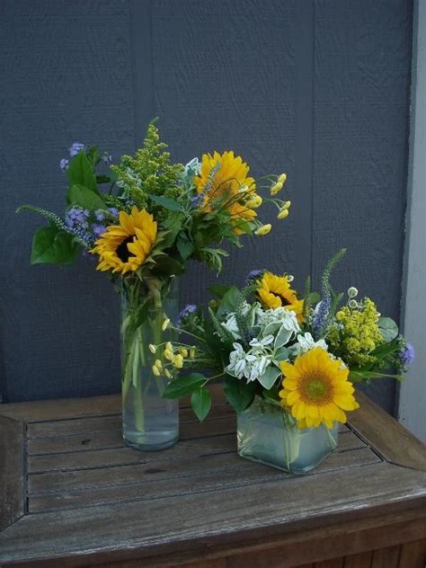 Sunflower Vase By The Garden Path Co Sunflower Vase Fresh Flower