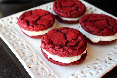 Red Velvet Sandwich Cookies With Cream Cheese Filling