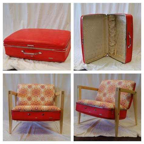Custom Furniture Mcm Chair Made From Vintage Suitcase