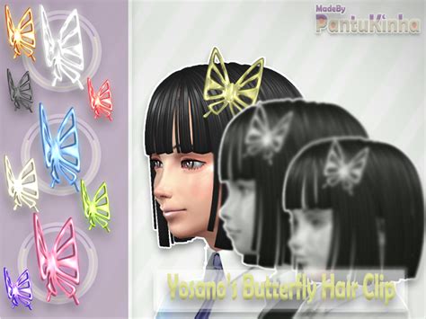 The Sims Resource Yosanos Butterfly Hair Clip For Adults Made By