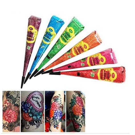 high quality henna tattoo paste cream cones indian mehndi brown color henna tattoo paste for