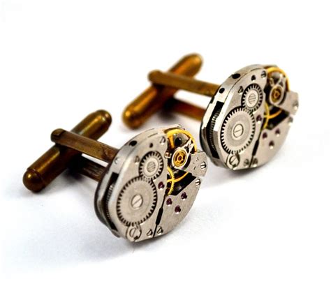 Watch Cufflinks Steampunk Cufflinks Watch Movement Etsy Uk