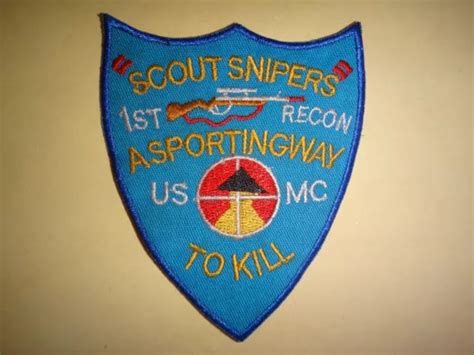 Vietnam War Usmc 1st Recon Scout Snipers A Sporting Way Kill Patch