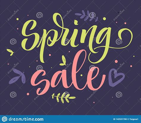 Spring Sale Colorful Calligraphy Stock Vector Illustration Of Design