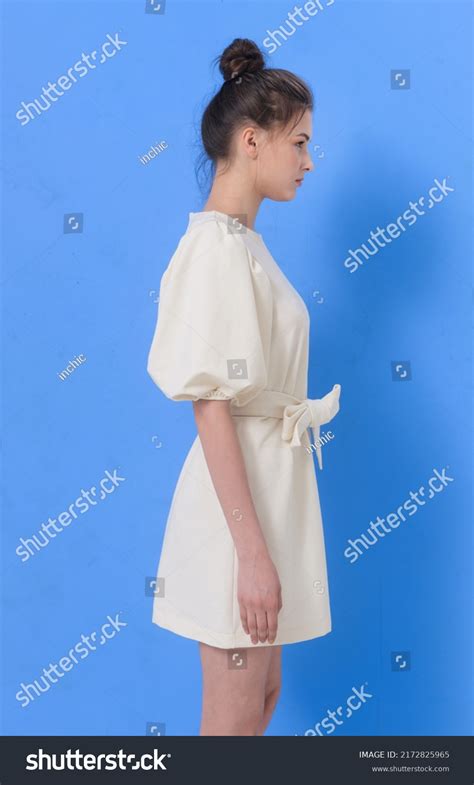 Portrait Side View Young Beautiful Model Stock Photo 2172825965