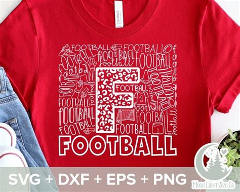 Football Typography Svg Football Typography Shirt Svg Dxf Etsy