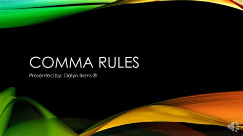 Comma Rules Powerpoint