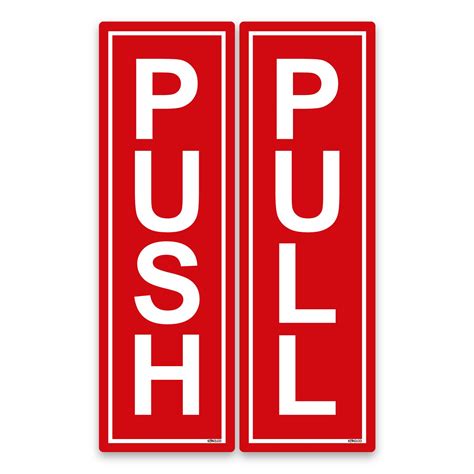 Push Pull Door Signs 190x60mm Access Awareness Door Self Adhesive Vinyl