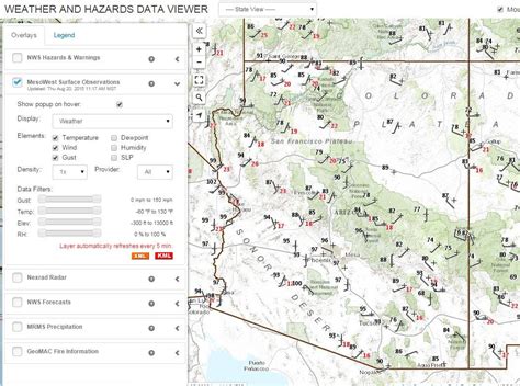 Arizona Weather Observations Map Knau Arizona Public Radio