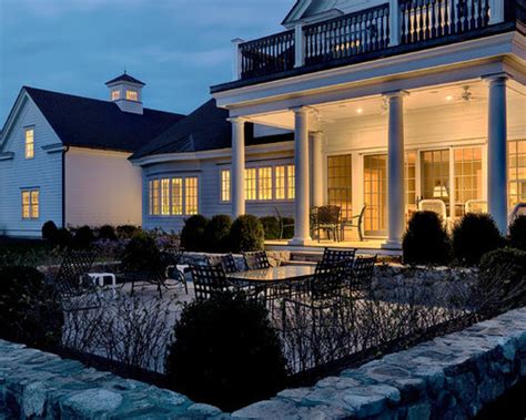 Navy blue for a porch paired with white is so modern. Uncovered Porch Ideas, Pictures, Remodel and Decor