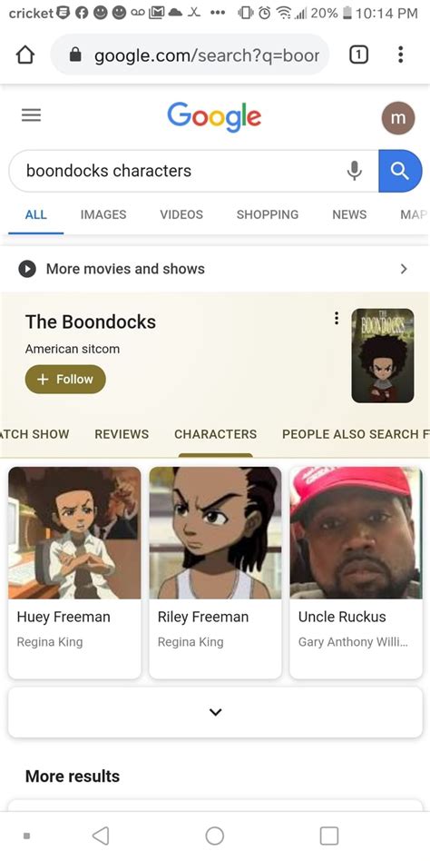 More Results The Boondocks 5 G O 1 TCH SHOW REVIEWS CHARACTERS