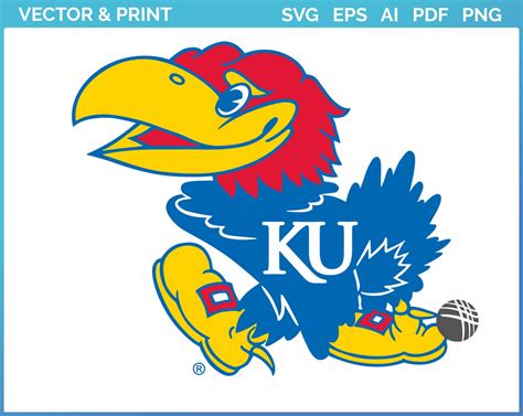 Kansas Jayhawks College Sports Embroidery Logo In 4 Sizes