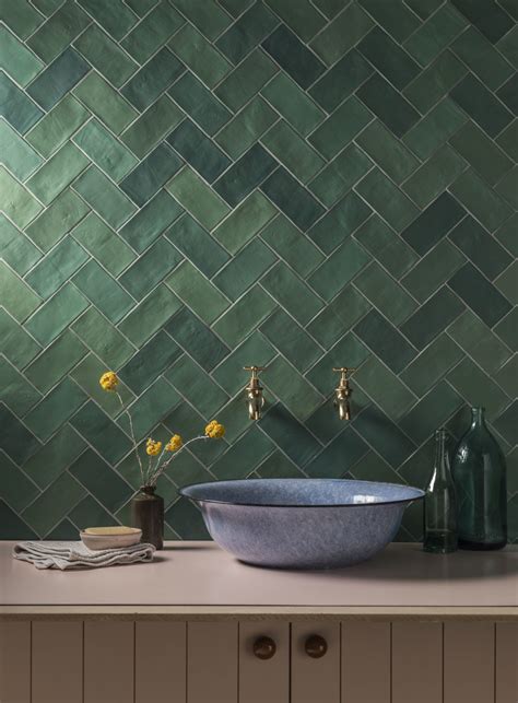 Plain Tiles Porcelain And Ceramic Mandarin Stone Herringbone Tile Mandarin Stone Tile Bathroom