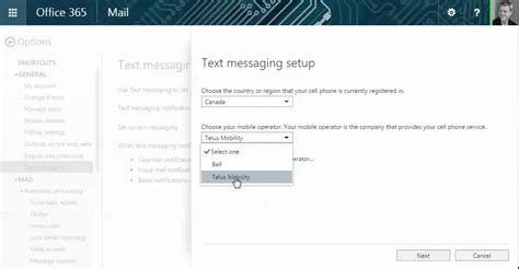 Setup Text Message Notifications For Peel Outlook Office 365 Youtube