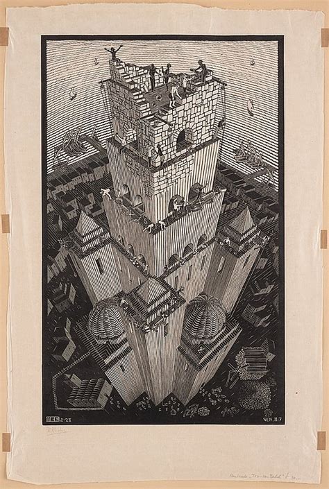Maurits Cornelis Escher The Tower Of Babel Turm Von Babel