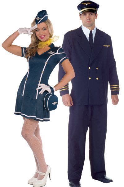 pilot and flight attendant pilotts couples costumes flight attendant costume halloween