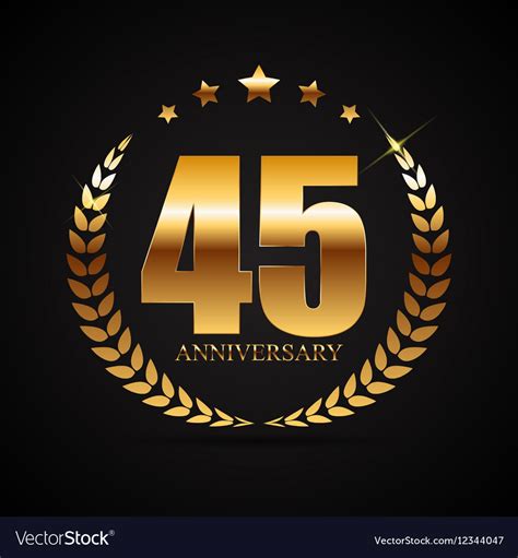 Template Logo 45 Years Anniversary Royalty Free Vector Image