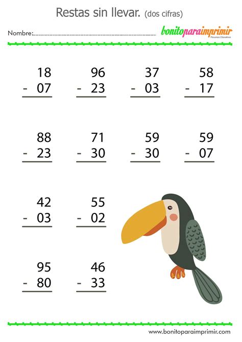 foto restas sin llevada matemáticas de primer grado segundo grado My