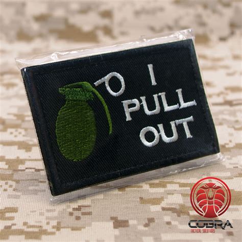 Hand Grenade I Pull The Pin Out Military Patch Velcro Military Airsoft