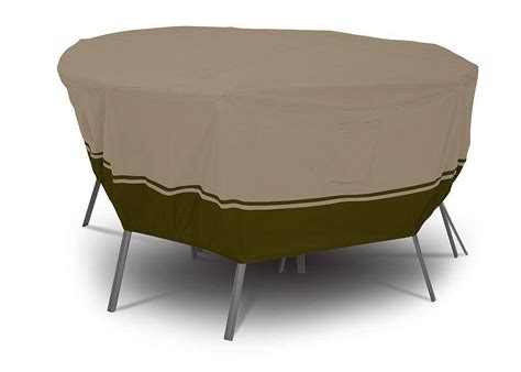 Woven patio chairs of wicker or rope have a raw and natural charm, while garden chairs with wooden frames have a warm. Villa Patio Round Table/Chair Set Cover - Large - 55-028 ...