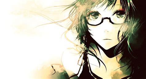 Anime Megpoid Gumi Simple Background Women With Glasses Anime Girls